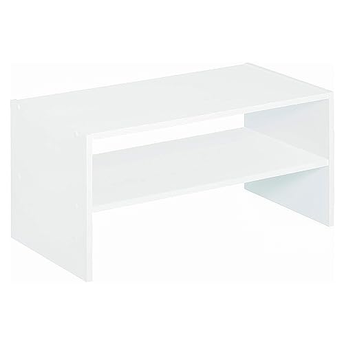 White 24-Inch Horizontal Stackable Closet Organizer Shelf Storage