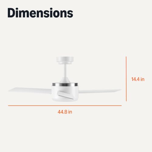 Amazon Basics 44in White Ceiling Fan with LED Light & Remote Control