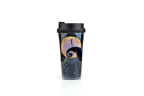 Nightmare Before Christmas 16-Oz Travel Tumbler - Silver Buffalo Double-Wall Glitter Mug