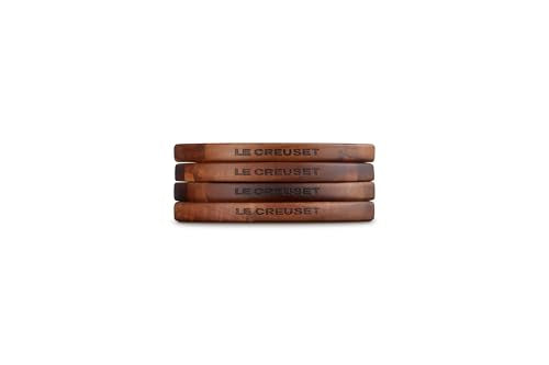 Petite Magnetic Wooden Trivet - 5.5-inch Acacia Heat-Resistant Kitchen Accessory - 4 Pack