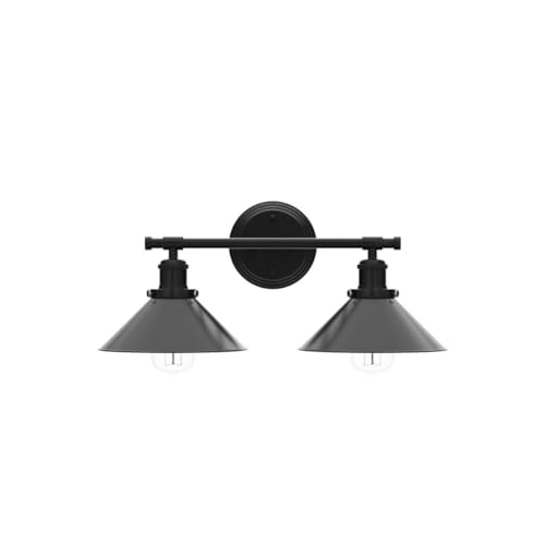 Alynzee 2-Light Farmhouse Bathroom Vanity Light Fixture - Black Wall Sconce, Rustic Style, Dimmable, Over Mirror