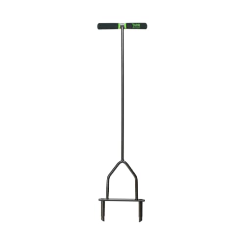 Manual Lawn Coring Aerator - Yard Butler ID-6C - Long Handle Garden Tool with Cushioned Grip