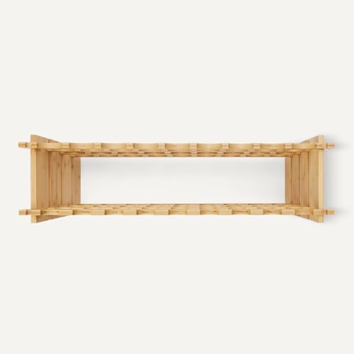 Stackable Bamboo Wine Rack - 36 Bottle Capacity, Easy Assembly