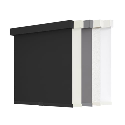 AOSKY Cordless Blackout Roller Shades, 34" W x 72" H, Black