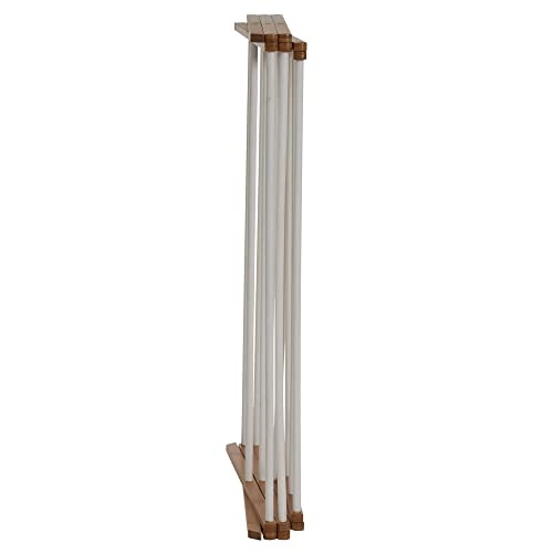 Household Essentials Bamboo Folding Clothes Drying Rack - Free Standing, White, 11 Dowels & Flat Shelf