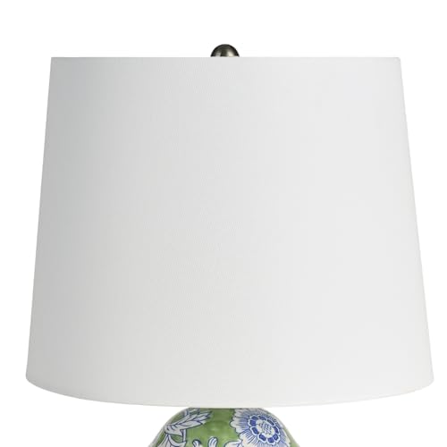 Nourison Floral Ceramic Table Lamp 24 Inch Green & Blue Garden Decor