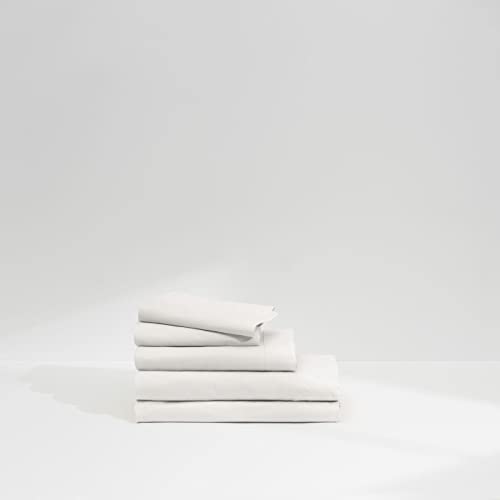 Queen Percale Sheet Set - 100% Organic Cotton, Crisp & Breathable Bedding