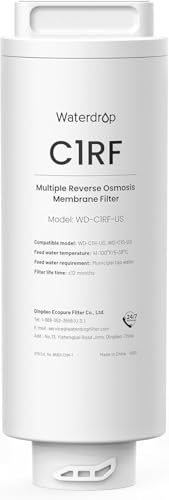 Waterdrop C1RF Water Filter Replacement for C1S C1H RO Systems, 12-Month Lifespan