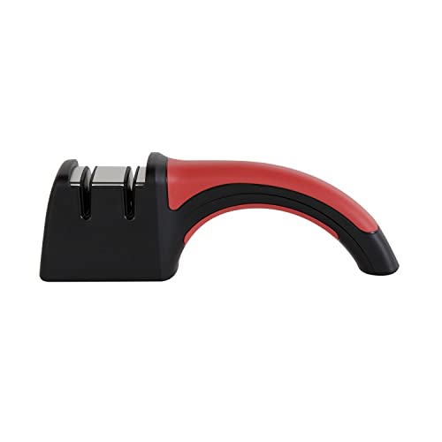 Chef'sChoice 2-Stage Manual Knife Sharpener for 15-Degree and Serrated Knives, Pronto Hone, Black