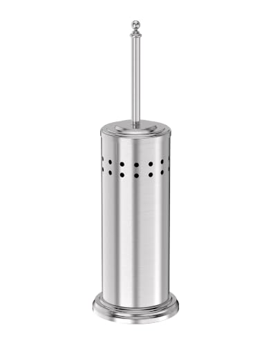 Dowry Silver Toilet Plunger with Holder - Bathroom Clog Remover & Odor Control