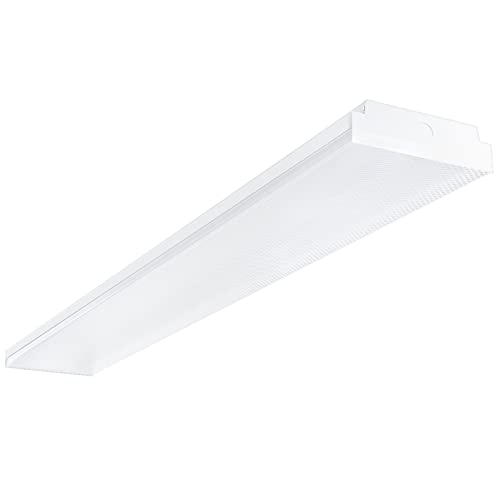 4ft LED Wraparound Light Fixture - 40W Garage Shop Ceiling Light, 4400LM, 4000K, Linkable