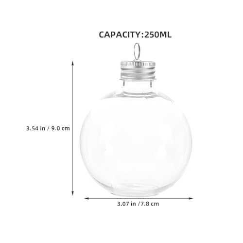 Cabilock 12 Clear Ornament Bottles with Silver Caps & Rings – Holiday Decorations