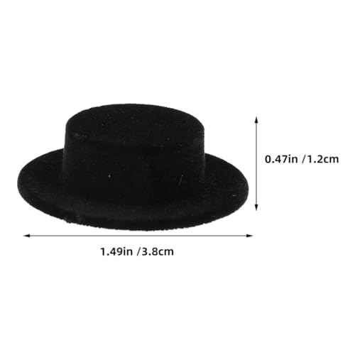 Miniature Hats for DIY Crafts and Holiday Decoration 15Pcs Soft Resin Black Hats for Halloween and Christmas Parties