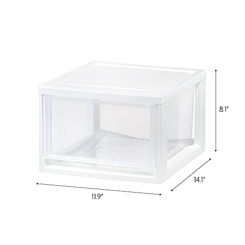 3 Pack Stackable Plastic Storage Drawers - 14 Qt. White Dorm & Home Organization