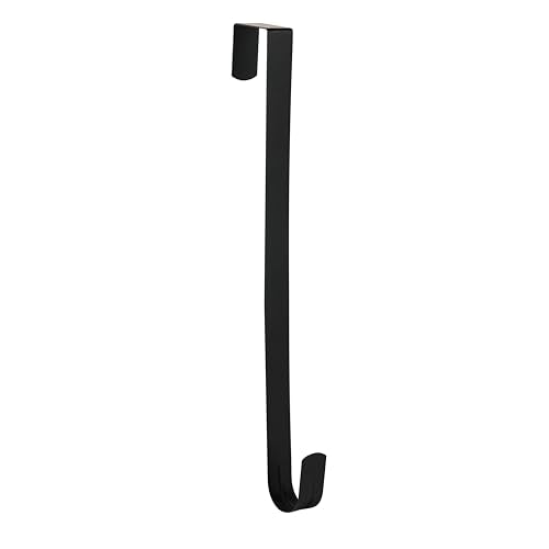 Aeranto Slim Over-the-Door Wreath Hanger, 15 in, Black, 1 Pack
