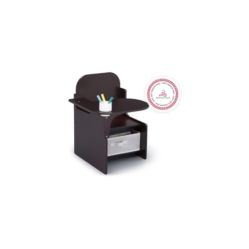 Delta Children MySize Kid's Chair Desk with Storage Bin, Dark Chocolate