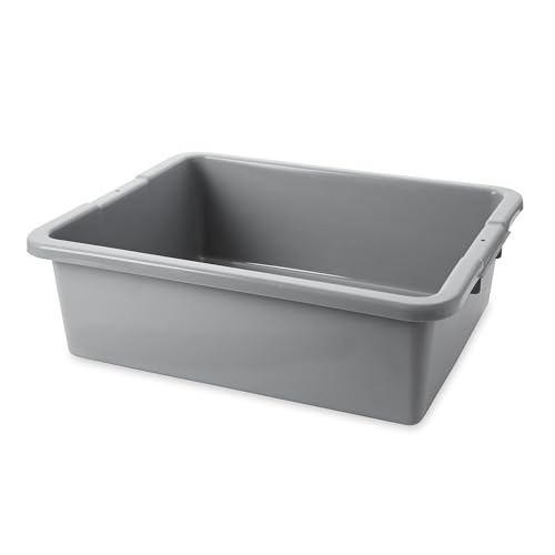 Rubbermaid Commercial 7-Gallon Undivided Bus Utility Storage Box - Gray