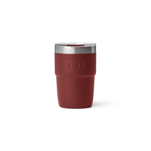 YETI Rambler 8 oz Insulated Coffee Mug with Lid - Stag Red, Double-Wall Vacuum, Dishwasher Safe