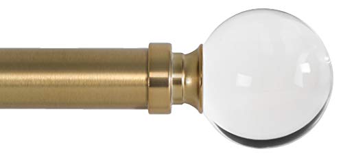 Ivilon Drapery Treatment Window Curtain Rod - Acrylic Ball Finials 72-144 Inch Warm Gold