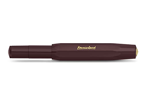 Kaweco Classic Sport Fountain Pen Bordeaux Medium Nib - Gold-Plated Steel, 13 cm