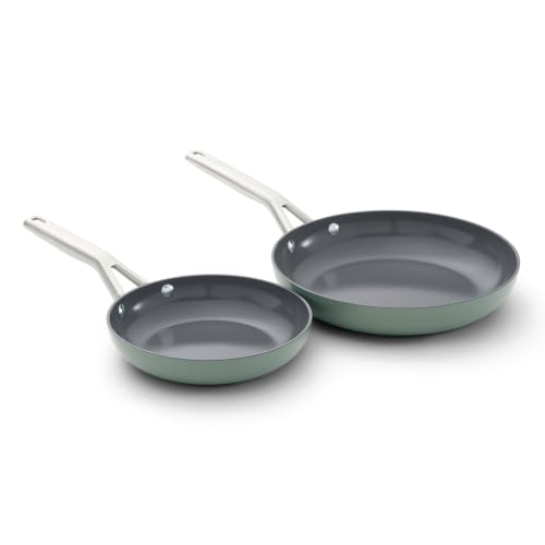 Calphalon Ceramic Nonstick Frying Pan Set 8 & 10 Inch Silver Ash Kitchen Cookware