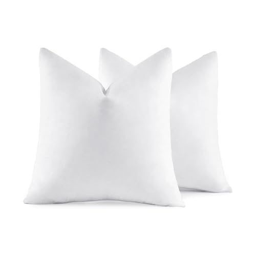 18x18 Inch Pillow Inserts Set of 2 Feather Down Cushion Fillings - Soft & Fluffy