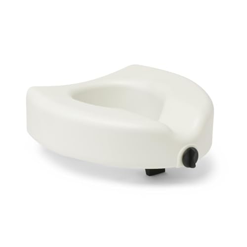Elevated Toilet Seat Riser 5 Inch Support Capacity 350 lb White - Medline