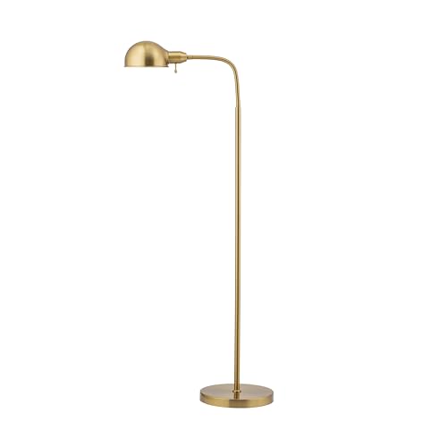 O'Bright Adjustable Floor Lamp with Gooseneck & Rotatable Shade - Antique Brass