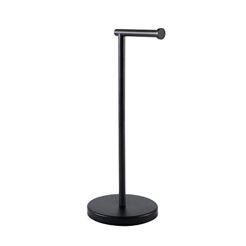 KES Freestanding Bathroom Toilet Paper Holder Matte Black 20.2" H, Rustproof Stainless Steel