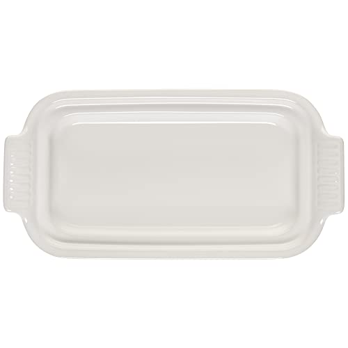 Le Creuset Heritage White Stoneware Butter Dish - Durable, Nonstick, Dishwasher Safe