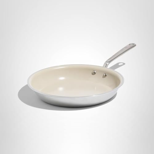 Made In Cookware | 12" Ceramic Non Stick Frying Pan (Stainless Handle) | 5-Ply Stainless Clad with Stay-Cool Handle | Crafted in USA | Professional Cookware