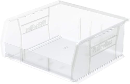 Akro-Mils 30235 Clear Plastic Storage Bins - 11x11x5 Inch Stackable Organizer (6-Pack) - Storage Bins Only