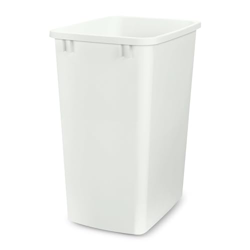Rev-A-Shelf White 1 Pack Double Pullout 35 Qt Trash Cans for Kitchen Cabinets