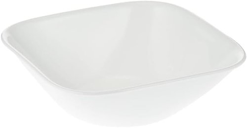 Corelle Vitrelle 18-Piece Dinnerware Set - Lightweight, Chip-Resistant Square Plates & Bowls | Pure White
