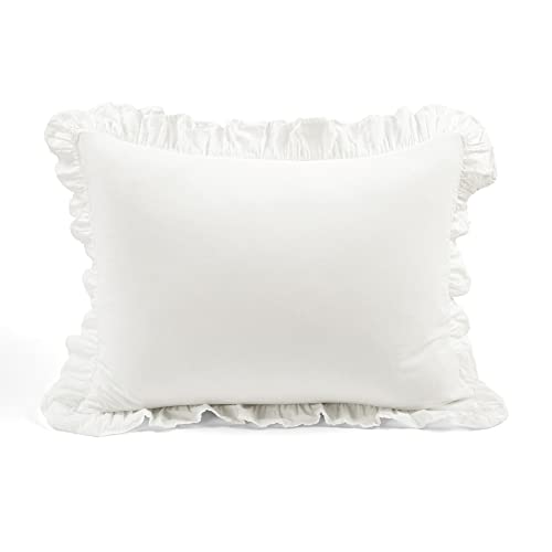 Lush Decor Reyna Ruffle Cotton Duvet Cover Set Twin XL - White Bedding