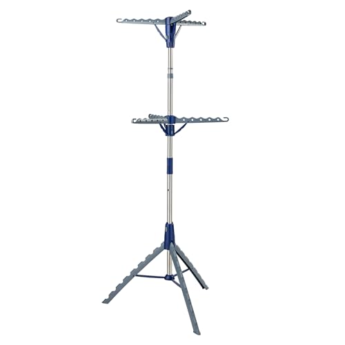2-Tier Tripod Clothes Drying Rack - 73 Inches, Chrome Steel, Collapsible