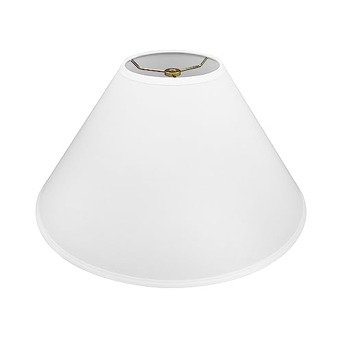 White Hardback Empire Spider Lamp Shade - 6in Top x 19in Bottom x 12in Height