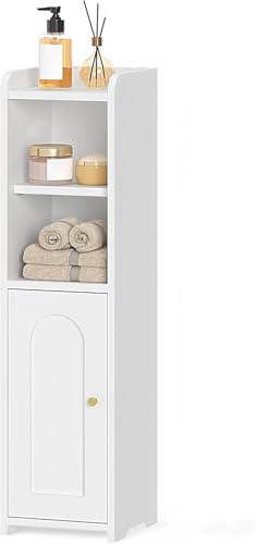Hzuaneri Narrow Bathroom Storage Cabinet 7.9 x 7.9 x 29.5 Inches White
