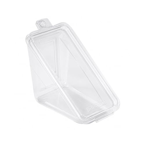Triangle Food Containers 100 Pack - Clear Plastic Sandwich Wedge with Hinged Lid