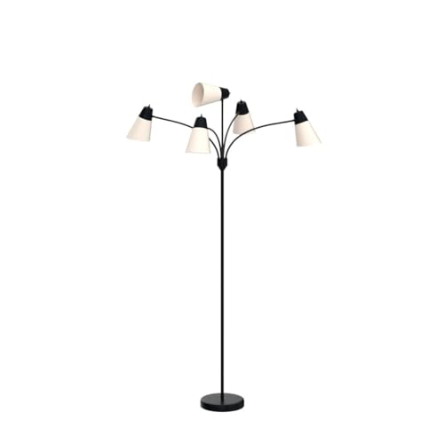 Medusa Adjustable Multi-Head LED Floor Lamp - Black Tall Standing Light