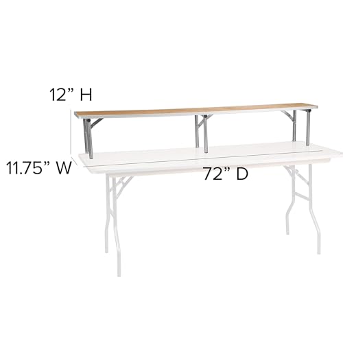 Wood Bar Top Riser with Silver Steel Legs for Catering & Events