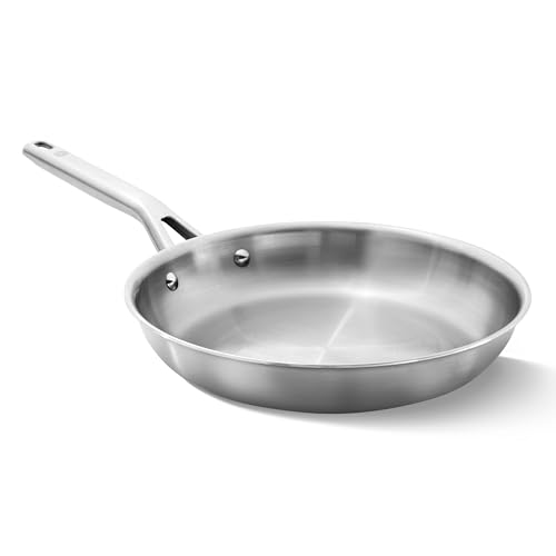 Calphalon 10-Inch Brushed Stainless Steel Fry Pan with Turbo Heat Tech, Oven Safe