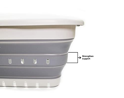Set of 2 Collapsible Laundry Baskets - 41L Grey/Dark Grey Space Saving Hampers