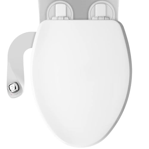 Elongated Toilet Seat and Bidet Bundle - Slow-Close, Fresh Water Spray