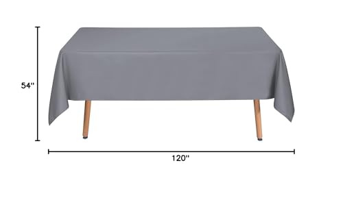 sancua Rectangle Tablecloth - 54 x 120 Inch - Water Resistant Spill Proof Washable Polyester Table Cloth, Decorative Fabric Table Cover for Dining Tables, Buffet Parties and Camping, Light Grey