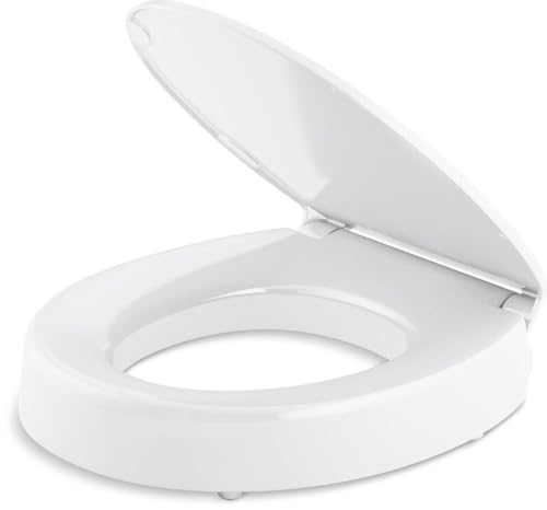 Kohler Hyten Elevated Round Toilet Seat White 3-inch Height Soft Close
