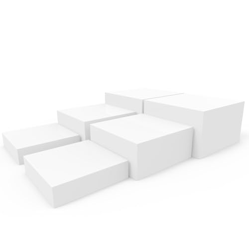 Acrylic Buffet Risers Set - 8, 9, 10 Inch Nesting Food Display Stands with Hollow Bottoms - 2 Sets