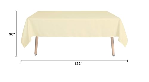 sancua Rectangle Tablecloth - 90 x 132 Inch - Water Resistant Spill Proof Washable Polyester Table Cloth, Decorative Fabric Table Cover for Dining Tables, Buffet Parties and Camping, Beige