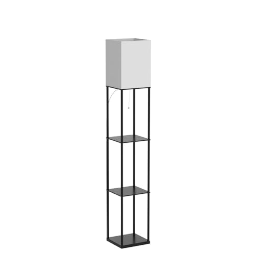 SUNMORY Black 4-Tier Shelf Floor Lamp with Adjustable Color Temperature