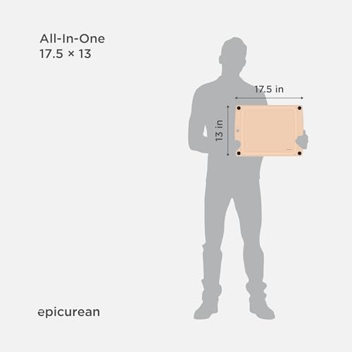 Epicurean 17.5x13 Inch All-In-One Cutting Board with Non-Slip Feet & Juice Groove, Natural/Black